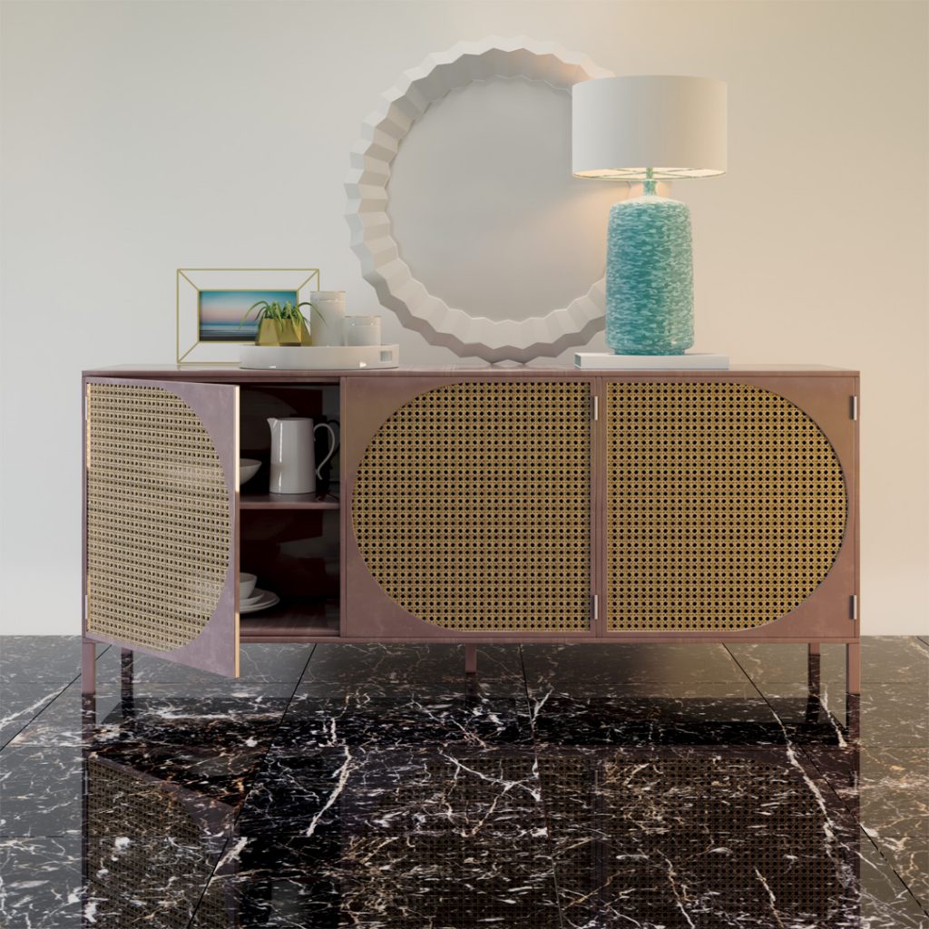 نمونه کارشده کف تایل سنگ مرمریت گلدن بلک