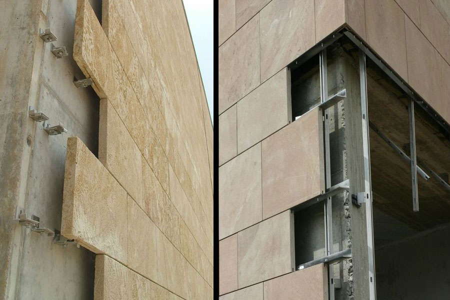 دو نمونه از روش های نمای سنگ خشک
