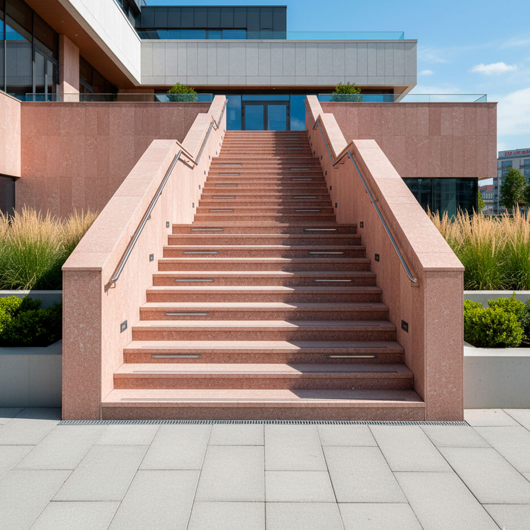 سنگ پله مرمریت صورتی بوانات بوش همر چرمی