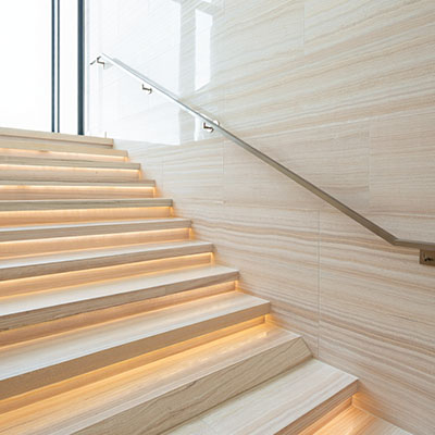 سنگ پله تراورتن سفید طرق صیقلی